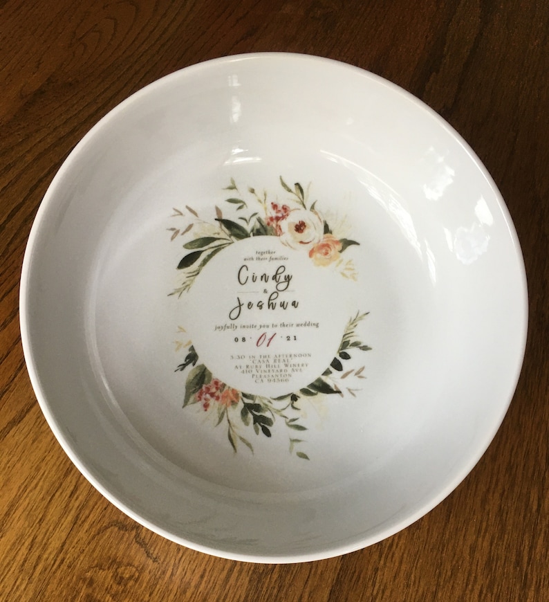 Recipe on white ceramic shallow 11-inch serving bowl, dishwasher safe, Free shipping image 4