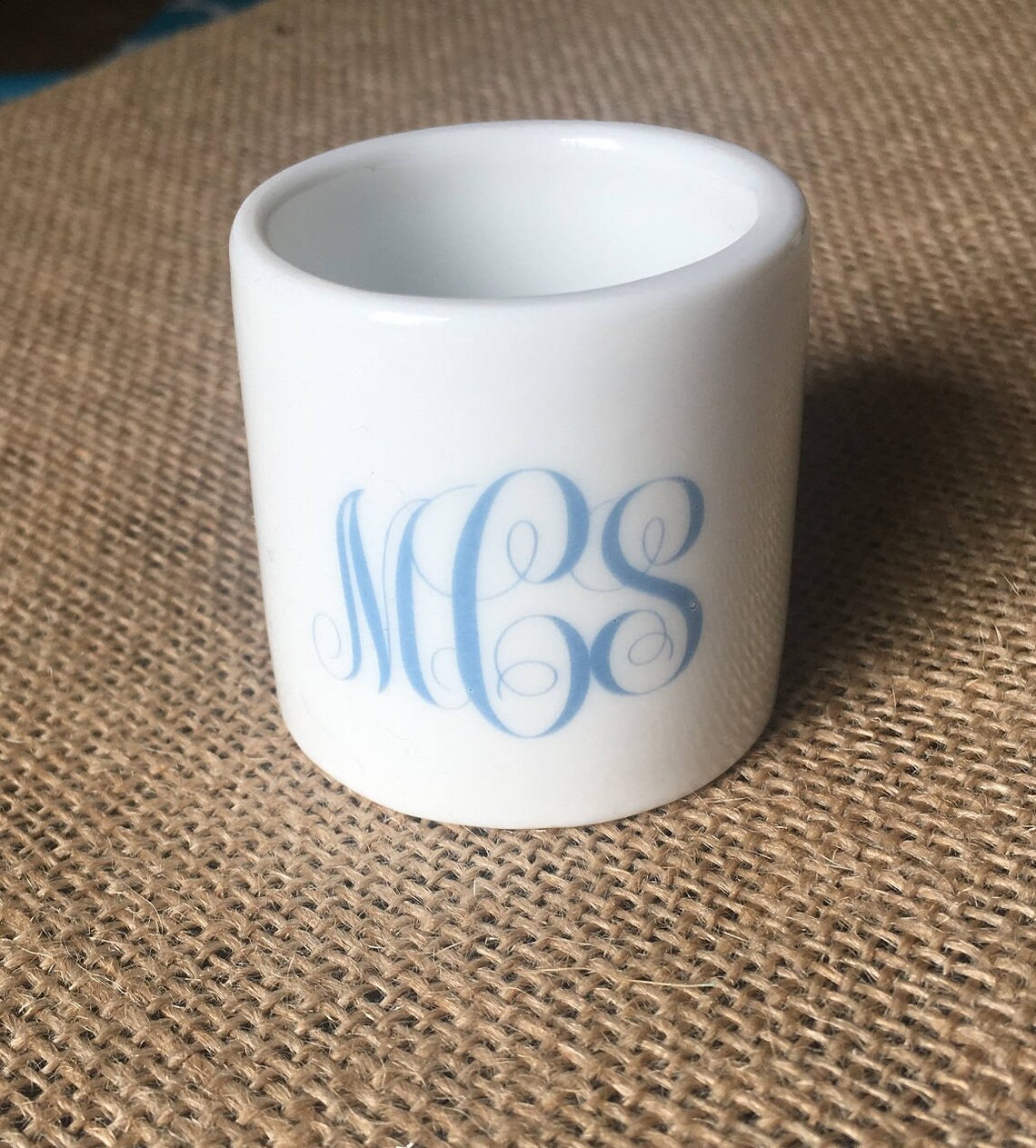 4 Custom Ceramic Napkin Rings Monogram Napkin Ring Set of 4 Etsy