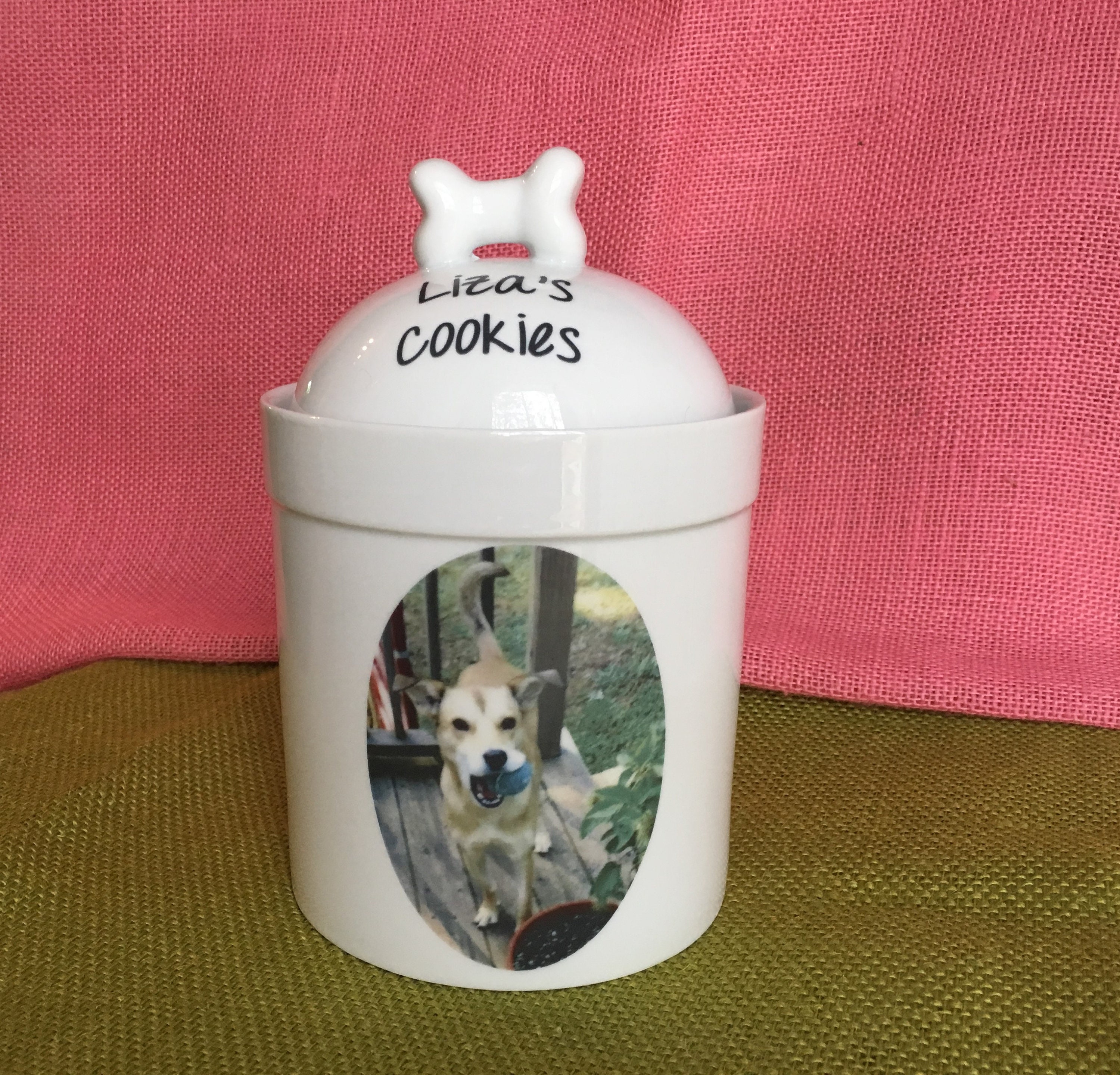 Unique Dog Treat Jar Custom Photo Dog Treat Jar Ceramic Dog Etsy