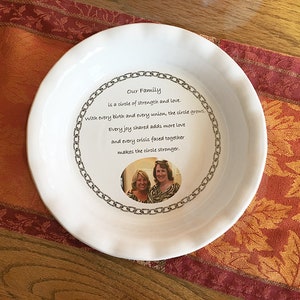 Custom Pie Plate, Anniversary Keepsake, Photo Keepsake Plate, Handwritten Recipe Plate, Wedding Gift, Heirloom Gift, * Free Shipping