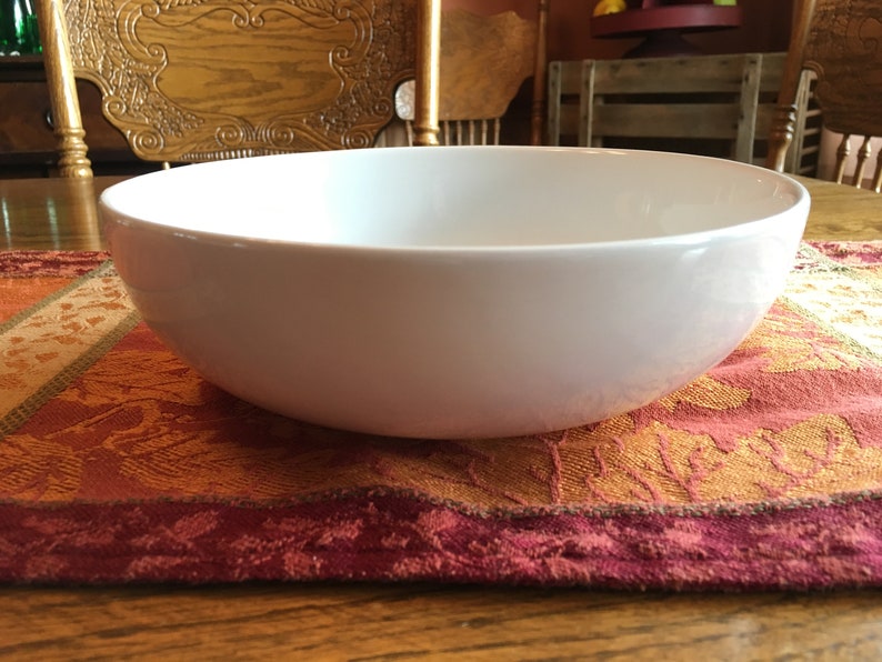 Recipe Bowl 8 Inch White Shallow Ceramic Bowl Custom Serving Etsy