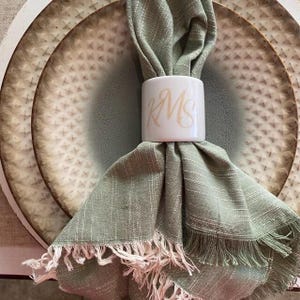 Monogram Napkin Rings, Set of 4, Custom Ceramic Napkin Rings,, Monogram Shower Gift, Custom Wedding Gift, Free Shipping