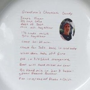 Recipe on white ceramic shallow 11-inch serving bowl, dishwasher safe, Free shipping image 3