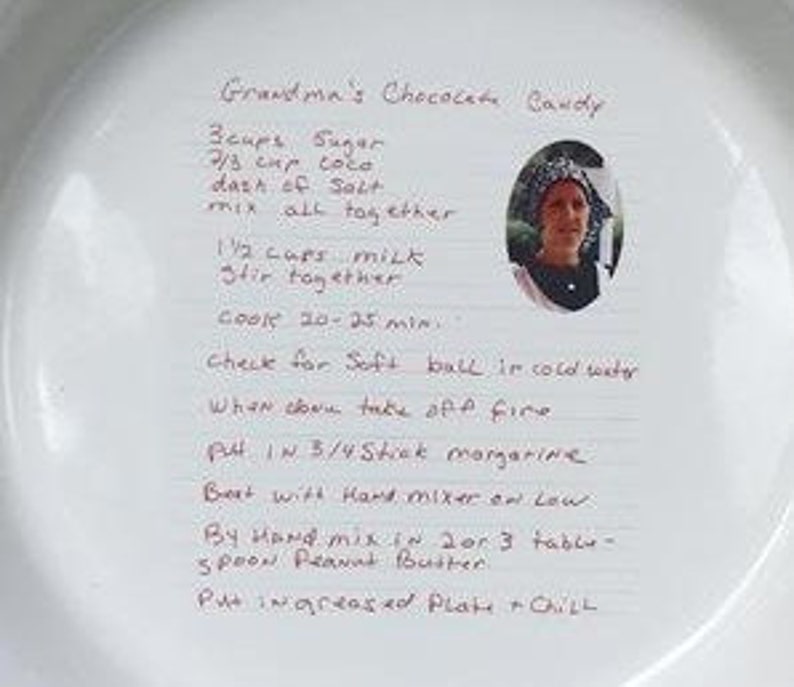 Recipe on white ceramic shallow 11-inch serving bowl, dishwasher safe, Free shipping image 3