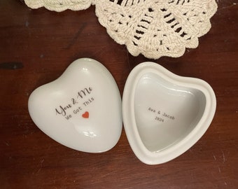 Mini Ceramic Heart Box Personalized