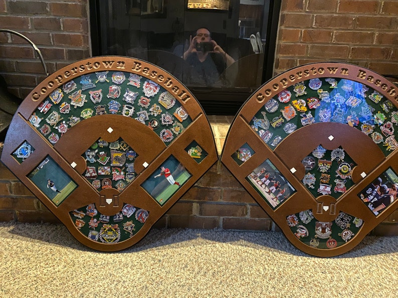 Cooperstown Baseball Pin Display Case , Brown Color Etsy