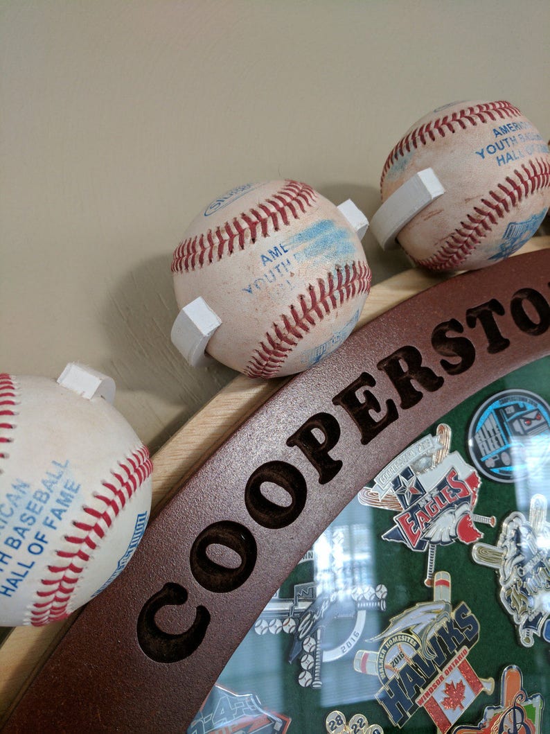Cooperstown Baseball Pin Display Case Brown color Etsy