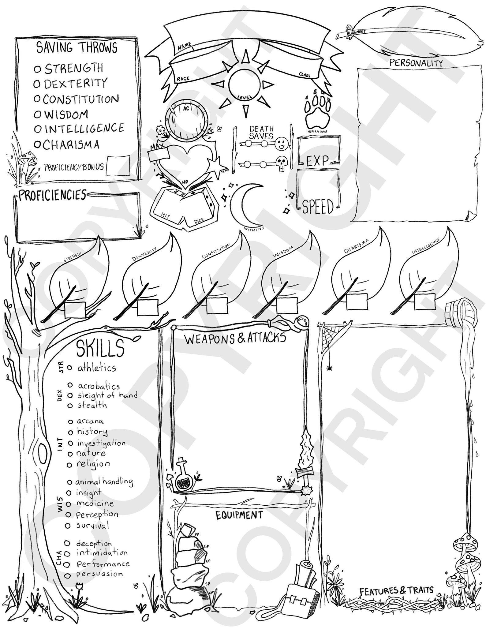 Dungeons and Dragons 5th Edition Druid Illustrated Class Theme | Etsy