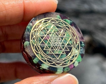 Sri Yantra Pocket Orgone: Galactic Gold Healing Energy, Solfeggio Frequencies