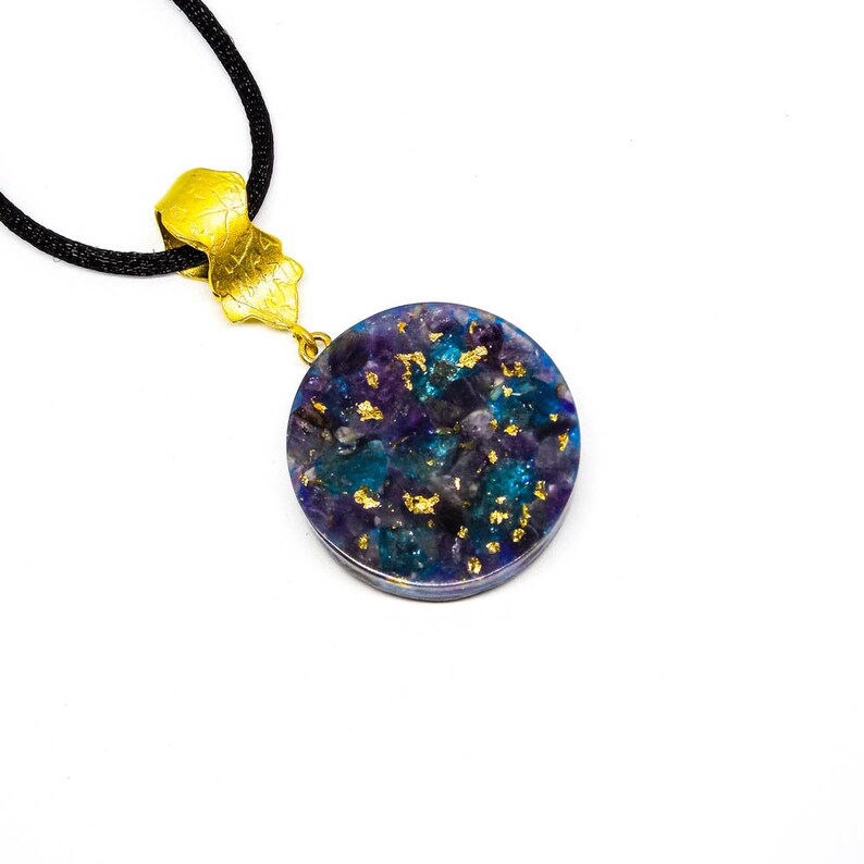 Harmonic Star Resonator - Galactic /& Archangelic Frequency 432 Hz Blue Apatite + Amethyst Ancient Solfeggio Solar Ray Gold Amulet