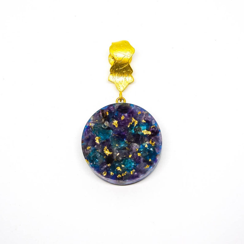 Harmonic Star Resonator - Galactic /& Archangelic Frequency 432 Hz Blue Apatite + Amethyst Ancient Solfeggio Solar Ray Gold Amulet