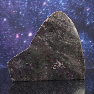Rare Polished Ruby and Chrome Green Fuchsite Slice from Madagascar | 4.15" | 261.3 grams