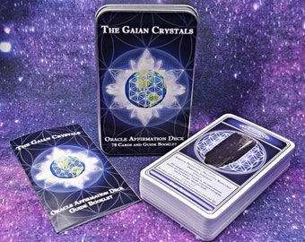 The Gaian Crystals Oracle Affirmation Deck | 78 Plastic Cards with Storage Box and Guide Booklet