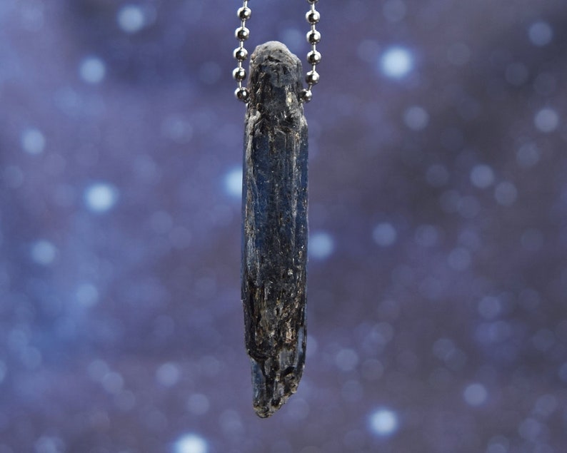 24 Gem Electric Blue Kyanite Stainless Steel Necklace