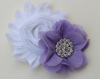 Lavender hair clip, girls hair bows, lavender hairbow, toddler hair bows, purple hair clip, girls hair clips, white hair clip