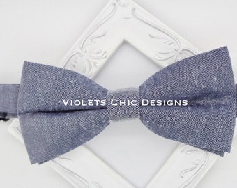 Gray bow ties, gray mens bow ties, groomsmen bowtie, gray wedding bowtie, mens gray bow tie, denim gray bowties, gray cotton bowties