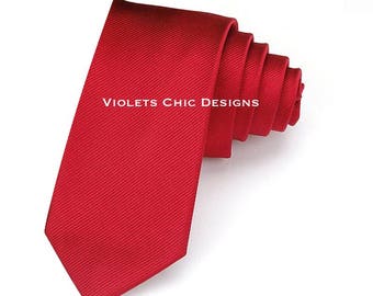 Red neck ties, red groomsmen necktie, mens red necktie, mens necktie, red wedding necktie, red skinny neck ties, mens christmas neckties