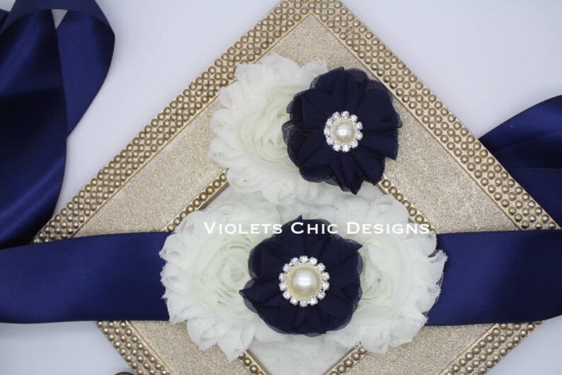 Navy blue sash, girls dress sash, wedding dress sash, toddler dress sash, navy dress sash, flower girl sash, flower dress sash, navy hairbow image 1