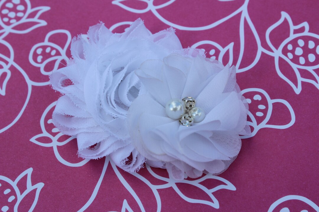 White Flower Girl Hair Clip Flower Girl White Hair Accessory Wedding