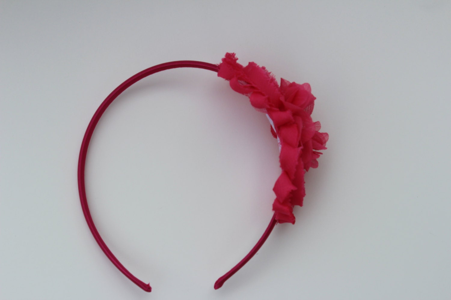 Hot Pink Headband Pink Flower Girl Headband Hot Pink Wedding Etsy