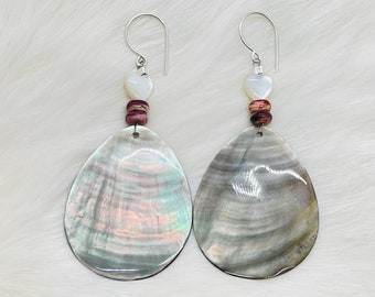 Hand-carved Tiger Paw Shell Earrings