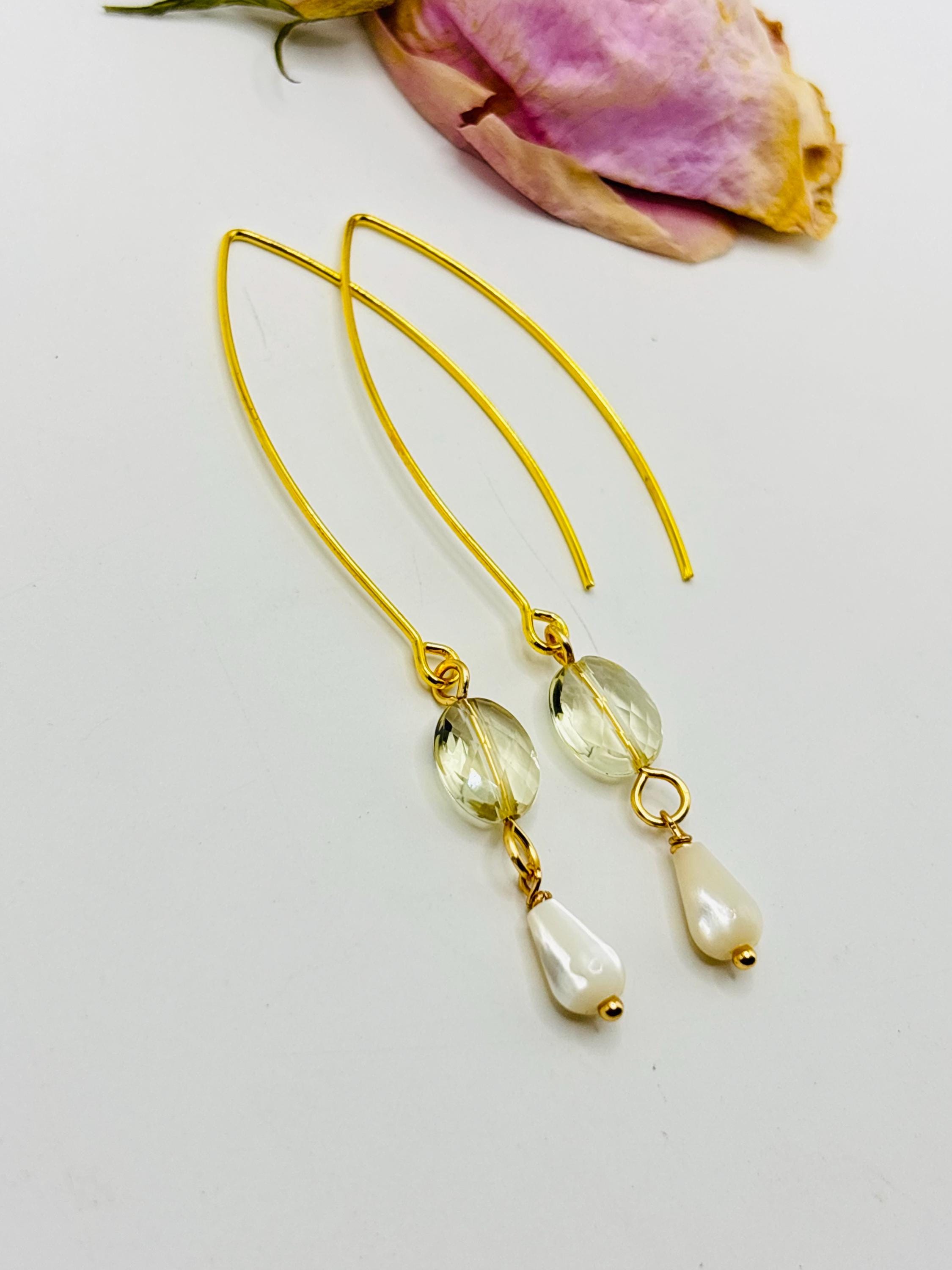 3.25" Yellow Quartz + Mother of Pearl