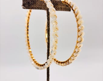 3.5" Mother of Pearl + Hoops