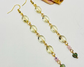 4.25" Citrine + Turquoise Hearts