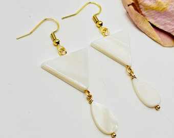 2.75" White Shell Earrings