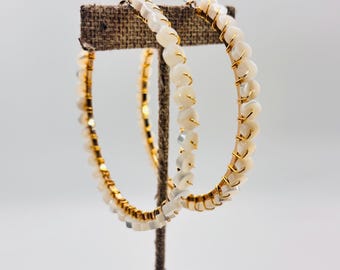 3" Mother of Pearl + Hoops