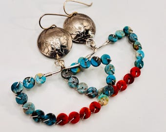 3" Indian Head Nickels + Turquoise + Red