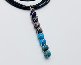 29" Adjustable + Amethyst + Turquoise + .925