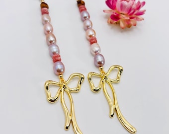 5"  Pink Pearls + Big Bow