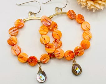3.25” Orange Spiny + Abalone Shell Drops