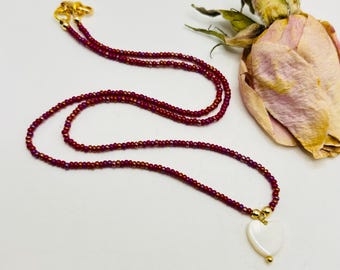 18" Heart + Glass Beads