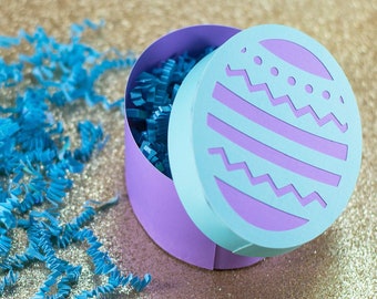SVG File: 3D Easter Egg Gift Box / Treat Box / Favor Box Cut File with Cut-Out Style Design | Easter SVG | Instant Digital Download