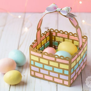 3D Woven Easter Basket SVG Cut File with Paper Bow SVG | Easter SVG | Instant Digital Download