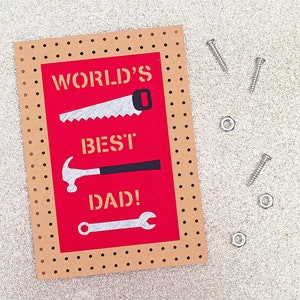 Arquivo SVG: Ferramenta Cartão de Dia dos Pais com Chave de Martelo de Serra Pegboard + Envelope SVG, Arquivo de Corte Svg de Cartão 5x7, Cartões Svg de Dia dos Pais para o Pai