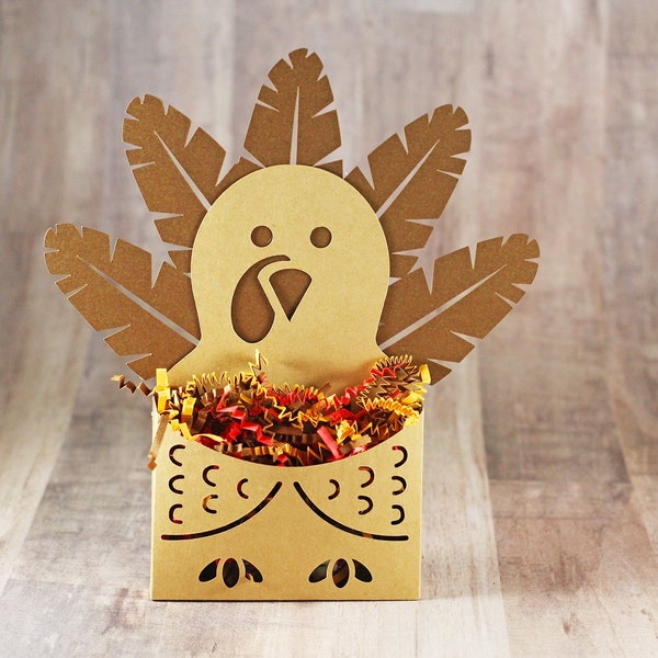 SVG File: Thanksgiving Turkey Pocket Card Candy Holder / Gift Card Holder / Treat Holder | Thanksgiving SVG | Instant Download