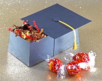 SVG File: 3D Graduation Cap Gift Box / Favor Box / Treat Box with Paper Tassel SVG Cut File | Graduation SVG | Instant Digital Download