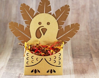 SVG File: Thanksgiving Turkey Pocket Card Candy Holder / Gift Card Holder / Treat Holder | Thanksgiving SVG | Instant Download