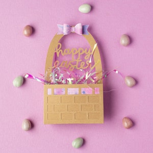 Panier de Pâques Porte-bonbons Carte de poche SVG Fichier coupé | | SVG de Pâques Panier de Pâques SVG | Téléchargement numérique instantané