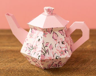 3D Teapot SVG File, 3D Paper Tea Pot SVG Cut File | Tea SVG | 3D Treat Box/Gift Box for Mother's Day Svg | Instant Digital Download