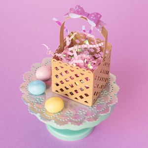 Mini Easter Basket SVG Cut File - Tiny Easter Basket Treat Holder / Candy Holder | Easter SVG | Instant Digital Download