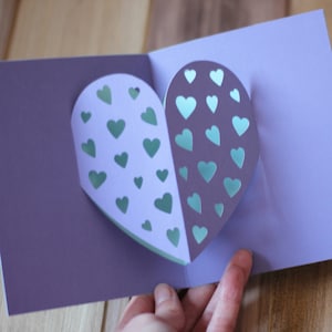 SVG Datei: Einfache Herz Pop Up Karte für Valentinstag, Jahrestag, Geburtstag | Sofort Download SVG Cut File