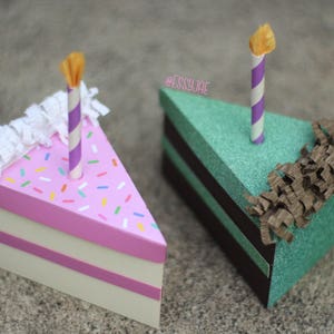 Plik SVG: 3D pudełko na smakołyki z tortem urodzinowym / pudełko prezentowe