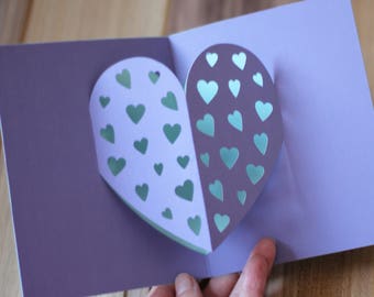 SVG File: Simple Heart Pop Up Card for Valentine's Day, Anniversary, Birthday | Instant Download SVG Cut File