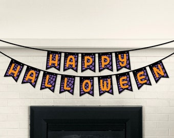 Happy Halloween Banner SVG Cut File - Banner SVG, Halloween Garland SVG, Halloween Decoration Svg, Instant Download