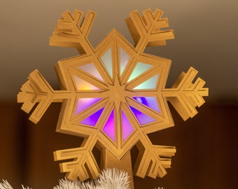 3D Snowflake Tree Topper SVG Cut File - Paper Christmas Tree Topper SVG File - Christmas SVG Instant Digital Download