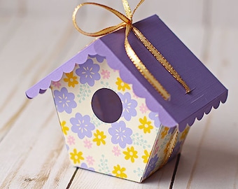 SVG File: Cute 3D Paper Birdhouse Gift Box / Treat Box / Favor Box for Easter & Mother's Day Cut File | Easter SVG | Instant Download